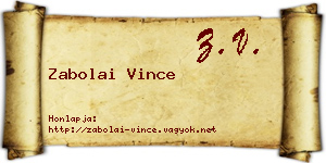 Zabolai Vince névjegykártya
